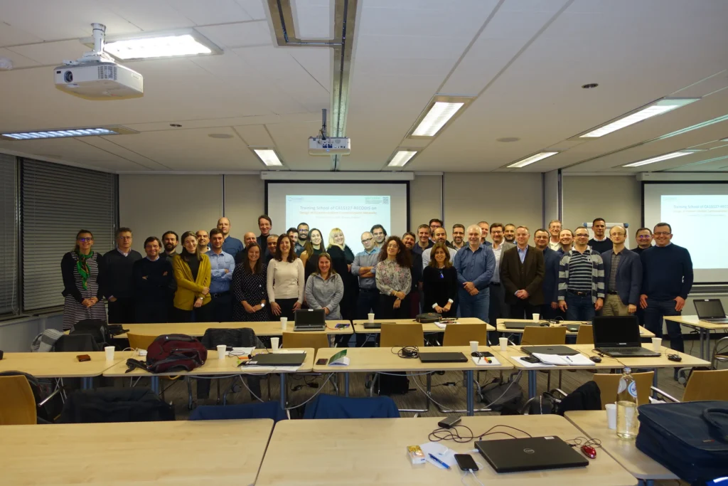 Group photo during a training school for industry and academic