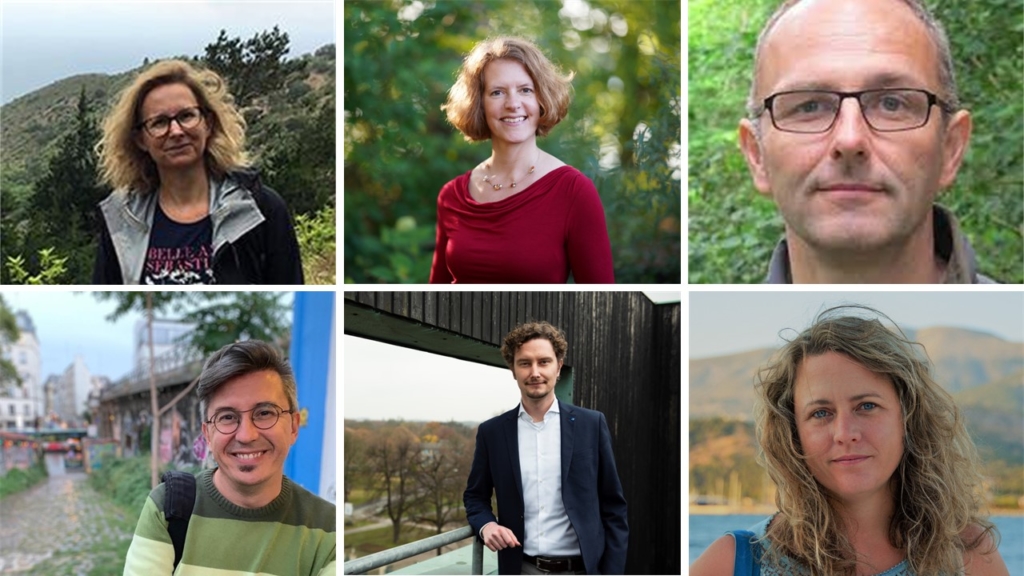 A collage of 6 portrait photos of 6 scientists (3 men and 3 women)