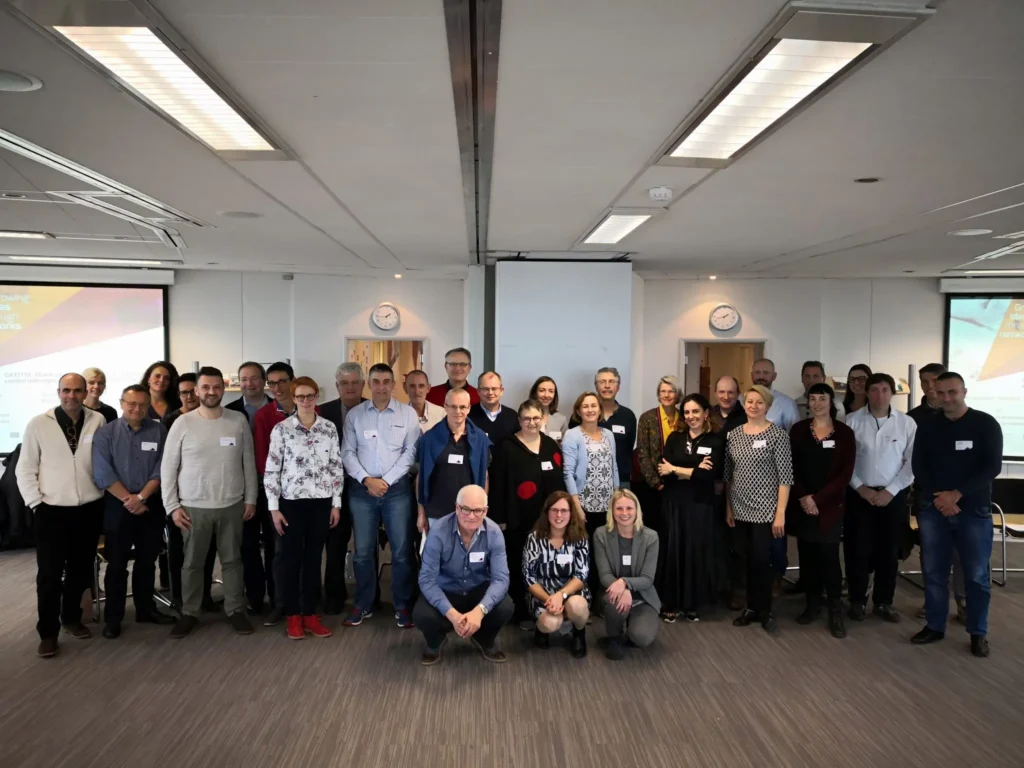 group photo of 34 Action participants taken during the first meeting in Brussels