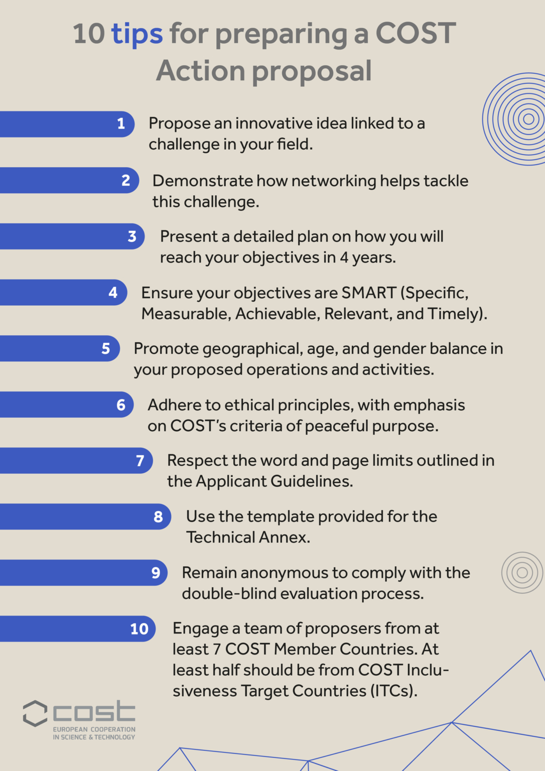 Open Call A Simple One Step Application Process COST