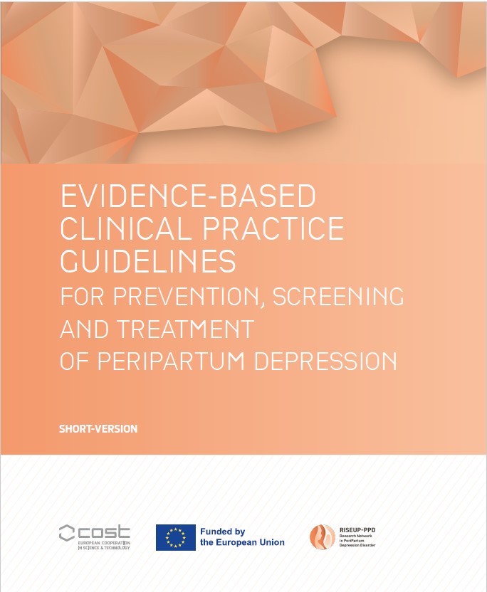 Cover of the publication "​Evidence-Based Clinical Practice Guidelines For Prevention, Screening and Treatment Of Peripartum Depression"
